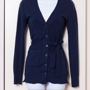 Navy Blue Button-down Cardigan Sweater